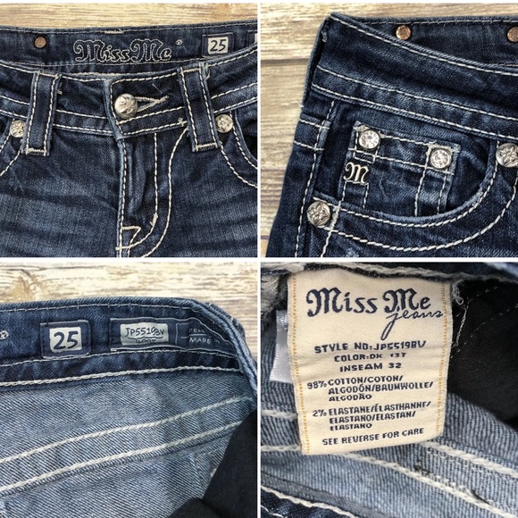 Miss me embellished studded cross boot cut jeans - Picture 4 of 4